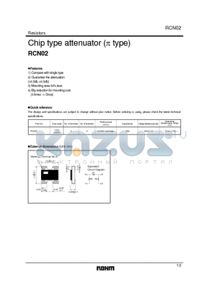 RCN02M1PPEB550014 datasheet - Resistors Chip type attenuator