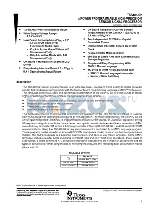 TSS400QFN-S2 datasheet - uPOWER PROGRAMMABLE HIGH-PRECISION