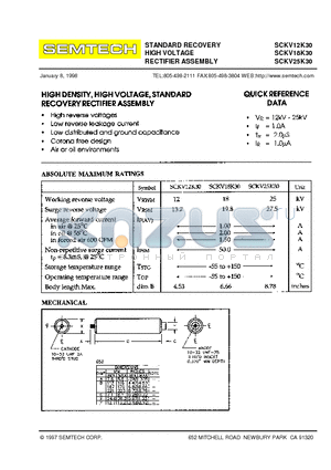 SCKV12K30 datasheet - STANDARD RECOVERY HIGH VOLTAGE RECTIFIER ASSEMBLY