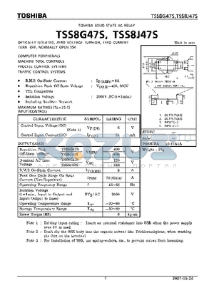 TSS8J47S datasheet - TOSHIBA SOLID STATE AC RELAY