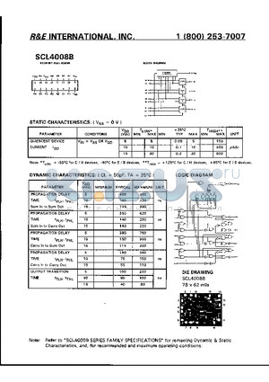 SCL4008B datasheet - FOUR BIT FULL ADDER