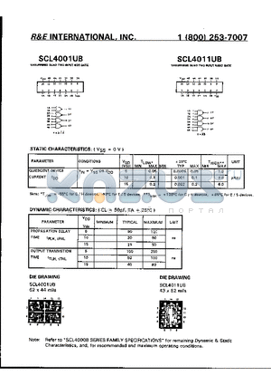 SCL4011UB datasheet - UNBUFFERED QUAD TWO INPUT NAND GATE