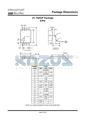 TSSOP-8PIN datasheet - Package Dimensions