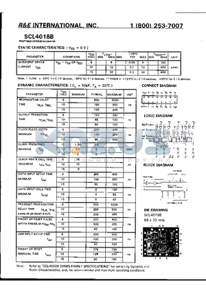 SCL4018B datasheet - PRESTTABLE DIVIDE-BY-N COUNTER