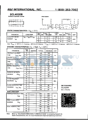 SCL4020B datasheet - fourteen stage binary counter