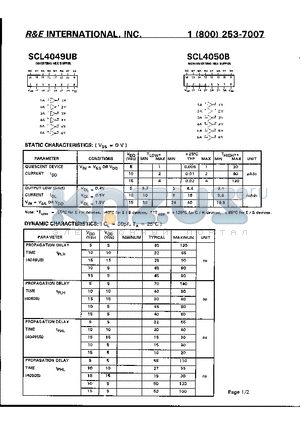 SCL4050UB datasheet - INVERTING HES BUFFER