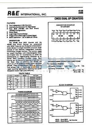 SCL4518B datasheet - CMOS DUAL UP COUNTERS