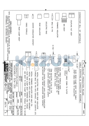 SCM-300 datasheet - CONNECTOR/CABLE ASSEMBLY SCM-300