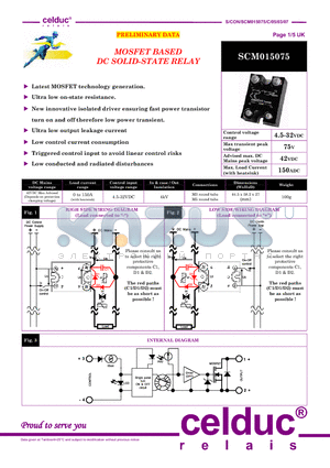 SCM015075 datasheet - MOSFET BASED DC SOLID-STATE RELAY