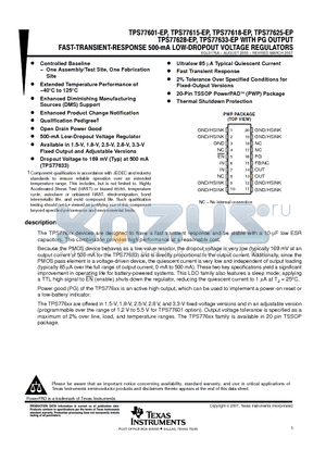 V62/03631-08XE datasheet - FAST-TRANSIENT-RESPONSE 500-mA LOW-DROPOUT VOLTAGE REGULATORS