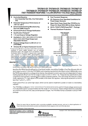 V62/03632-03XE datasheet - FAST-TRANSIENT-RESPONSE 1-A LOW-DROPOUT VOLTAGE REGULATORS