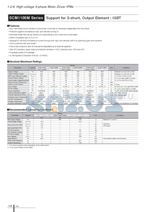 SCM1100M datasheet - Support for 3-shunt, Output Element : IGBT