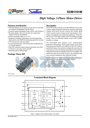 SCM1101M datasheet - High Voltage 3-Phase Motor Driver