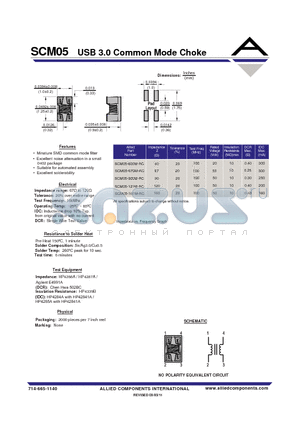 SCM05-600M-RC datasheet - USB 3.0 Common Mode Choke
