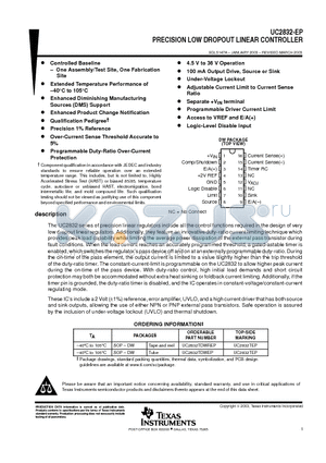 V62/03633-01XE datasheet - PRECISION LOW DROPOUT LINEAR CONTROLLER