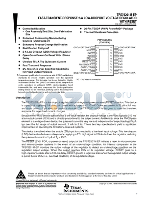 V62/03635-11XE datasheet - FAST-TRANSIENT-RESPONSE 2-A LOW-DROPOUT VOLTAGE REGULATOR WITH RESET