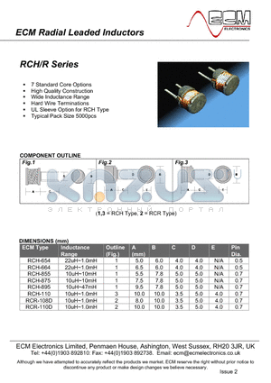 RCR-108D datasheet - Radial Leaded Inductors