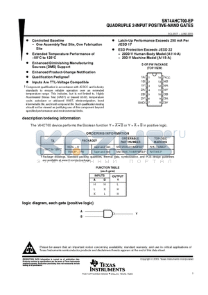 V62/03653-01YE datasheet - QUADRUPLE 2-INPUT POSITIVE-NAND GATES