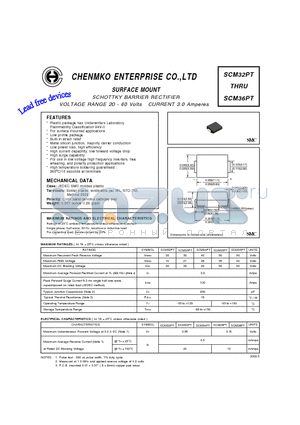 SCM32PT datasheet - SCHOTTKY BARRIER RECTIFIER