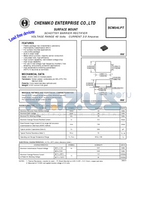 SCM34LPT datasheet - SCHOTTKY BARRIER RECTIFIER