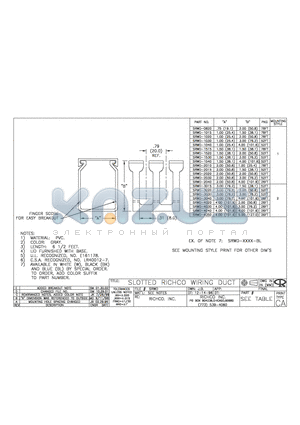 SRWD-3030 datasheet - SLOTTED RICHCO WIRING DUCT