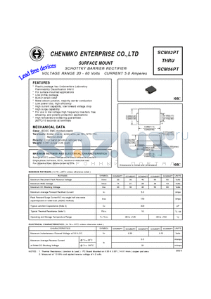 SCM54PT datasheet - SCHOTTKY BARRIER RECTIFIER