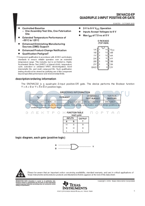 V62/04616-01XE datasheet - QUADRUPLE 2-INPUT POSITIVE-OR GATE