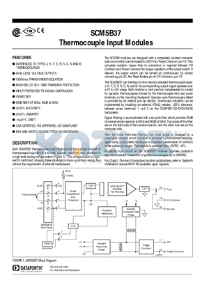 SCM5B37C datasheet - Thermocouple Input Modules