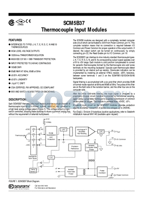 SCM5B37E datasheet - Thermocouple Input Modules