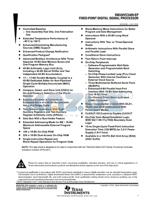 V62/04649-01XA datasheet - FIXED-POINT DIGITAL SIGNAL PROCESSOR