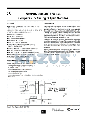 SCM9B-3000 datasheet - Computer-to-Analog Output Modules