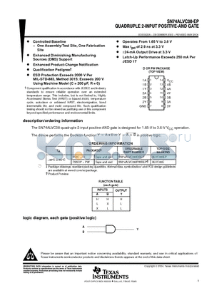 V62/04686-01XE datasheet - QUADRUPLE 2-INPUT POSITIVE-AND GATE