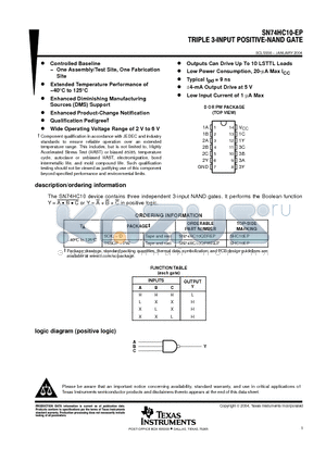 V62/04688-01YE datasheet - TRIPLE 3-INPUT POSITIVE-NAND GATE