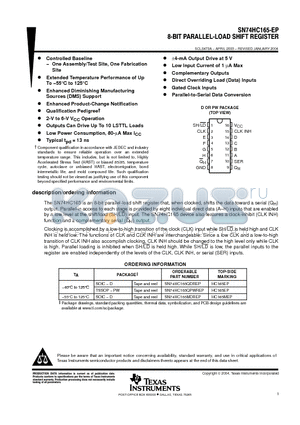 V62/04689-01XE datasheet - 8-BIT PARALLEL-LOAD SHIFT REGISTER