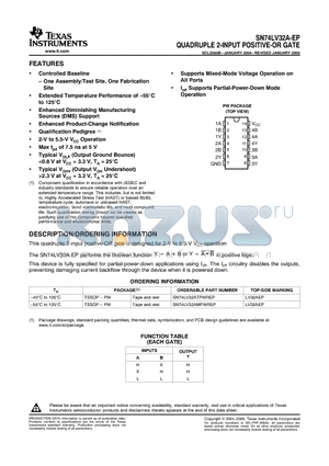 V62/04693-01XE datasheet - QUADRUPLE 2-INPUT POSITIVE-OR GATE