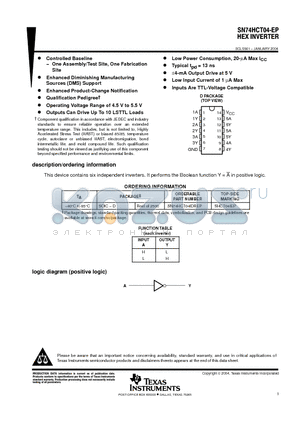V62/04697-01XE datasheet - HEX INVERTER