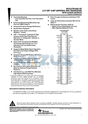 V62/04714-01XE datasheet - 3.3-V ABT 18-BIT UNIVERSAL BUS TRANSCEIVER WITH 3-STATE OUTPUTS