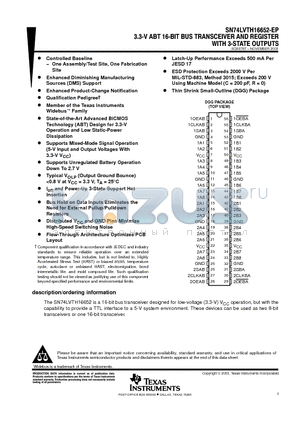 V62/04717-01XE datasheet - 3.3-V ABT 16-BIT BUS TRANSCEIVER AND REGISTER WITH 3-STATE OUTPUTS