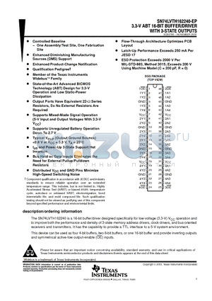 V62/04707-01XE datasheet - 3.3-V ABT 16-BIT BUFFER/DRIVER WITH 3-STATE OUTPUTS