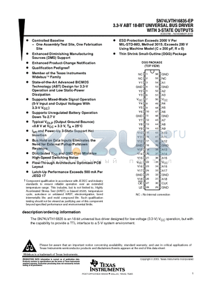 V62/04718-01XE datasheet - 3.3-V ABT 18-BIT UNIVERSAL BUS DRIVER WITH 3-STATE OUTPUTS