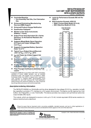 V62/04708-01XE datasheet - 3.3-V ABT 16-BIT BUFFER/DRIVER WITH 3-STATE OUTPUTS