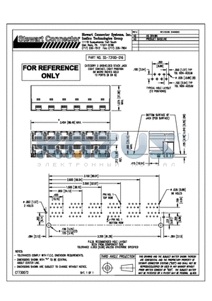 SS-73100-016 datasheet - CATEGORY 3 UNSHIELDED STACK JACK EIGHT CONTACT, EIGHT POSITION 50 MICRO INCHES GOLD 12 PORTS(6 ON 6)