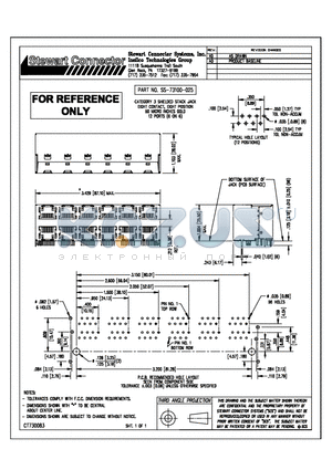 SS-73100-025 datasheet - CATEGORY 3 SHIELDED STACK JACK EIGHT CONTACT, EIGHT POSITION 50 MICRO INCHES GOLD 12 PORTS (6 ON 6)