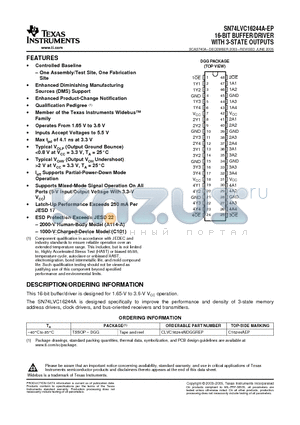 V62/04724-01XE datasheet - 16-BIT BUFFER/DRIVER WITH 3-STATE OUTPUTS