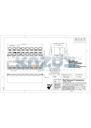 SS-73100-035 datasheet - HIGH PERFORMANCE SHIELDED STACK JACK, 16 PORTS (8 ON 8) EIGHT CONTACT, EIGHT POSITION, 50 MICRO INCHES GOLD