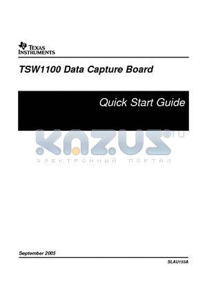 TSW1100 datasheet - TSW1100 Data Capture Board