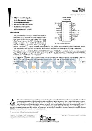 SN28846 datasheet - SERIAL DRIVER