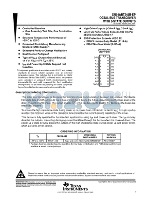V62/04738-01XE datasheet - OCTAL BUS TRANSCEIVER WITH 3-STATE OUTPUTS