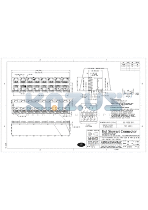 SS-73100-047 datasheet - HIGH PERFORMANCE SHIELDED STACK JACK, 16 PORTS (8 ON 8) EIGHT CONTACT, EIGHT POSITION