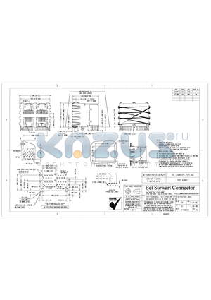 SS-738822S-PG4-AC datasheet - EIGHT CONTACT, EIGHT POSITION SHIELDED STACK JACK ENHANCED SHIELD, 4 PORT (2 ON 2)